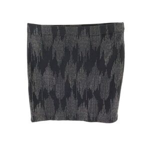 Forever 21 Mini Fitted Skirt Womens Size M Black Geometric Elastic Waist Stretch